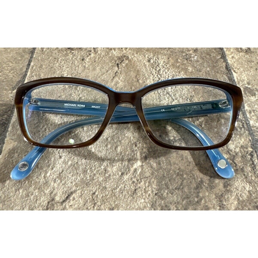 Michael Kors MK257 235 Brown Teal Eyeglasses Frame Full Rim 52-17-135-35mm G17